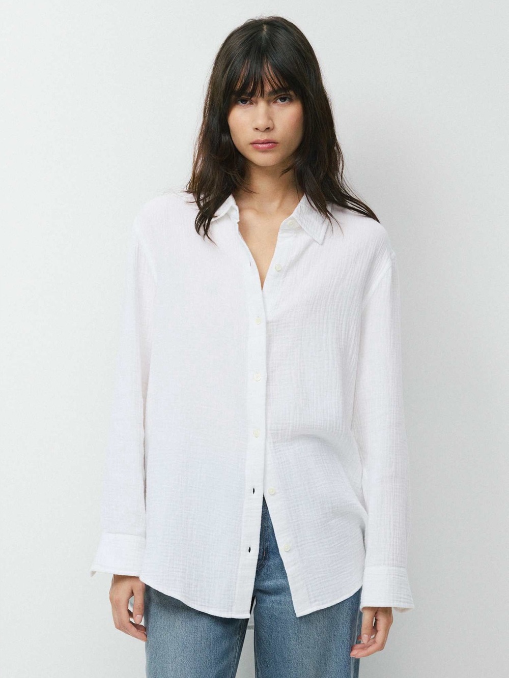 Aritzia AirPlush Cotton™ Sail Shirt White Size L
